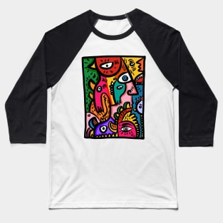Colorful Graffiti  Dancing Creatures Baseball T-Shirt